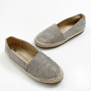 Anne Klein rhinestone espadrille loafers